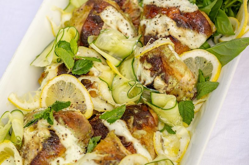 Lemon-Marinated Chicken with Herb Dressing