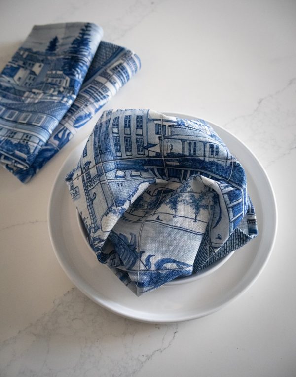 Mediterranean Blue & White Napkin Set (6) - Image 4