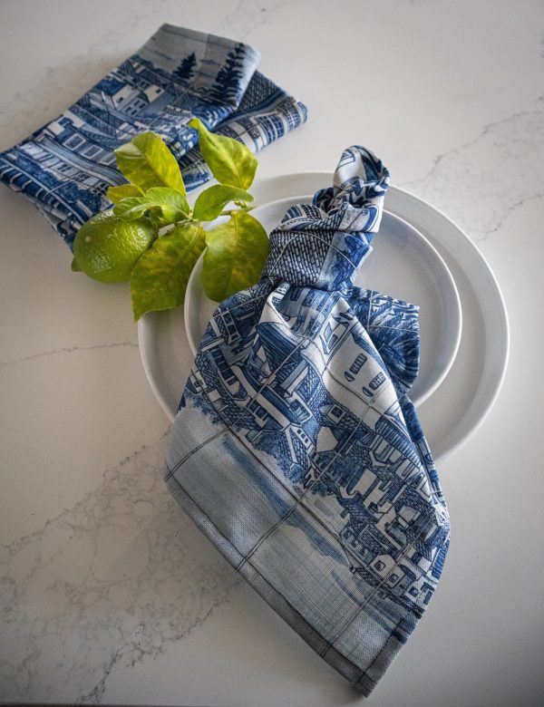 Mediterranean Blue & White Napkin Set (6)