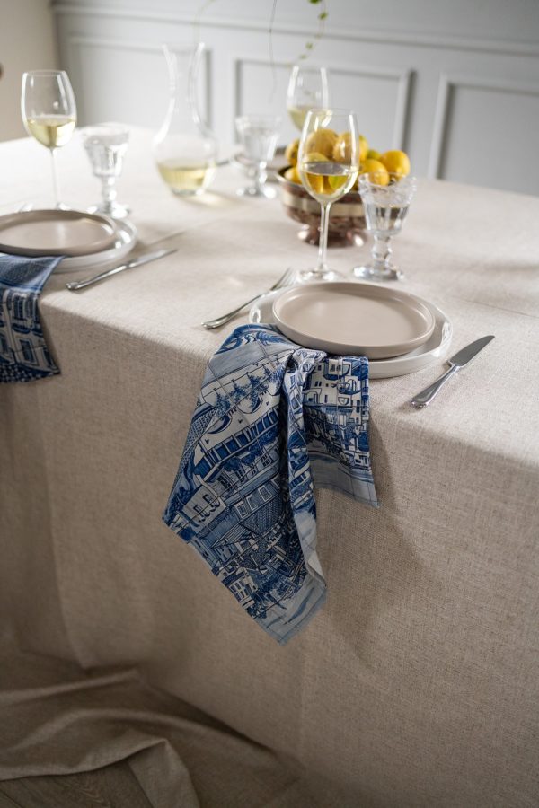 Mediterranean Blue & White Napkin Set (6)